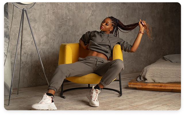 Woman relaxing in loungewear